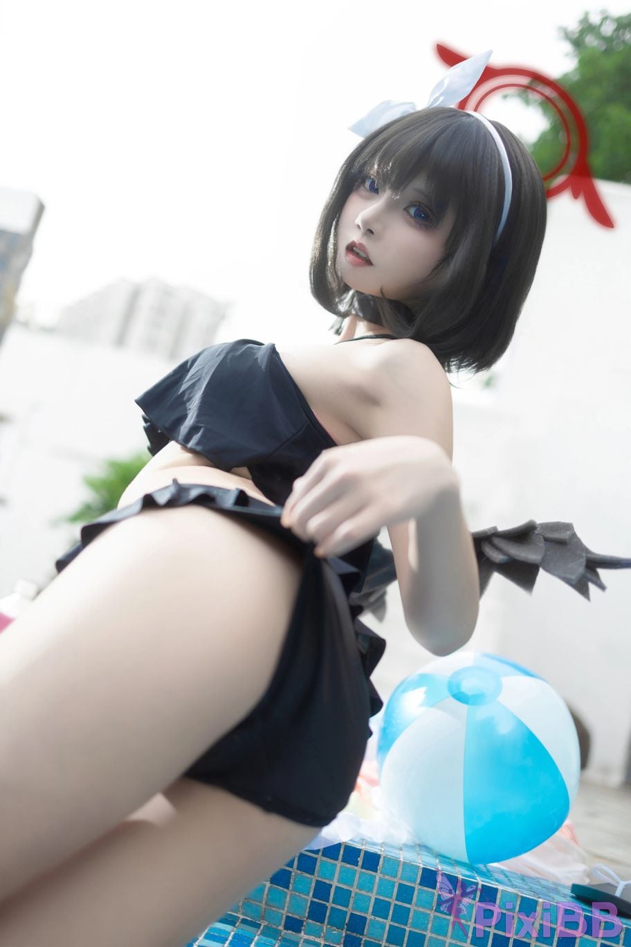 Cosplayer Zhiyue Etsu ko Blue Archive Seizan Mashiro swimsuit PixiBB.COM 023