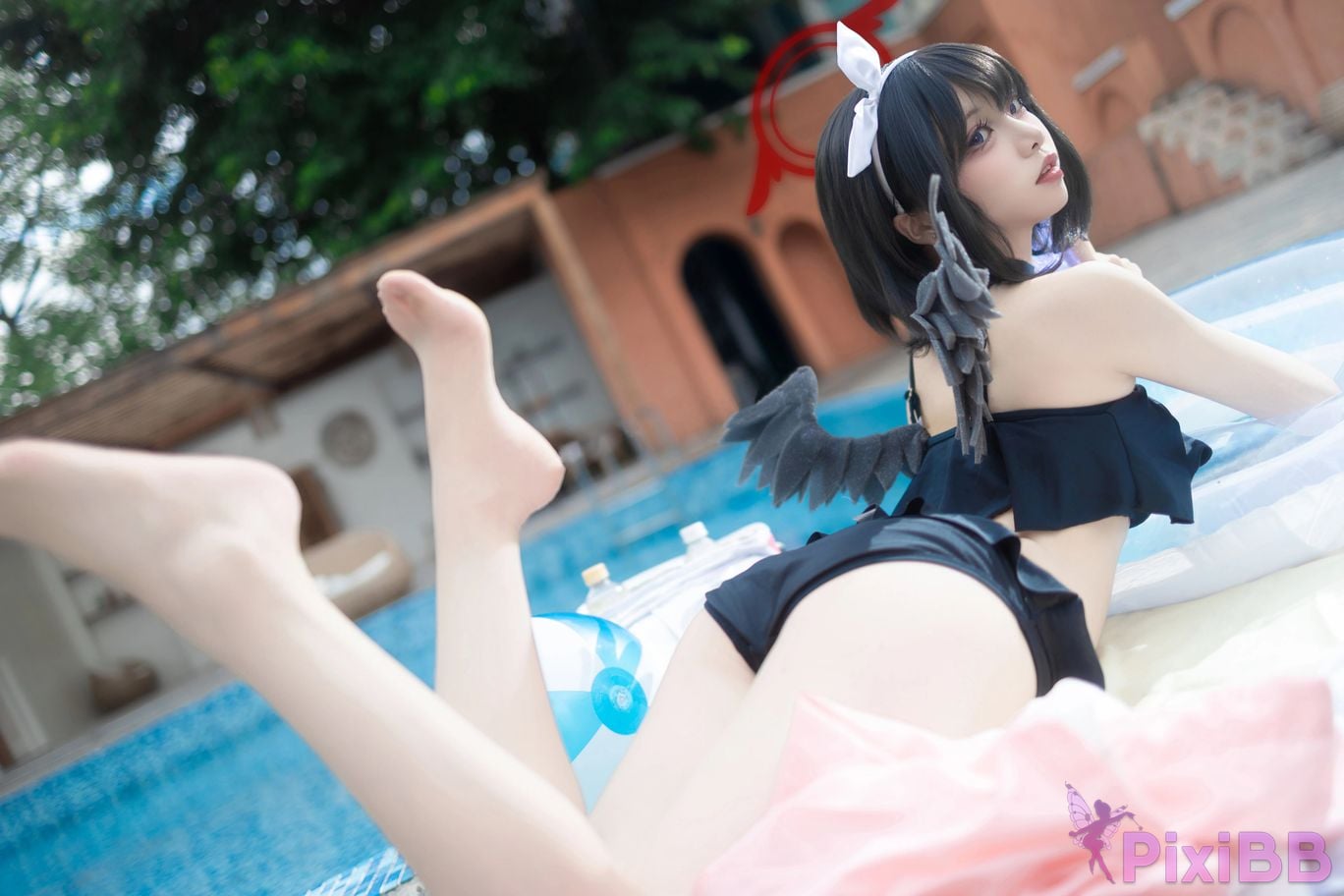 Cosplayer Zhiyue Etsu ko Blue Archive Seizan Mashiro swimsuit PixiBB.COM 024