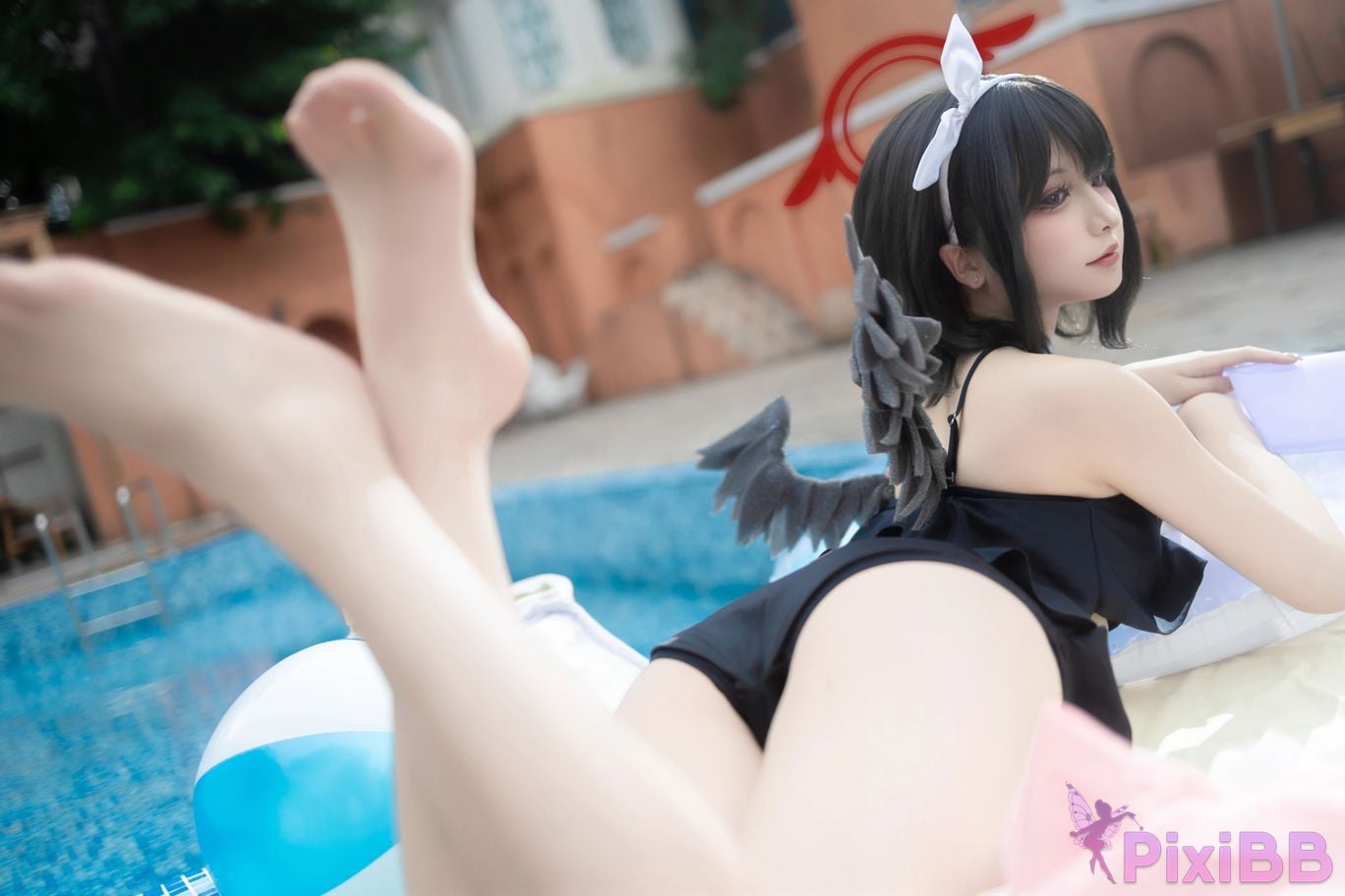 Cosplayer Zhiyue Etsu ko Blue Archive Seizan Mashiro swimsuit PixiBB.COM 027