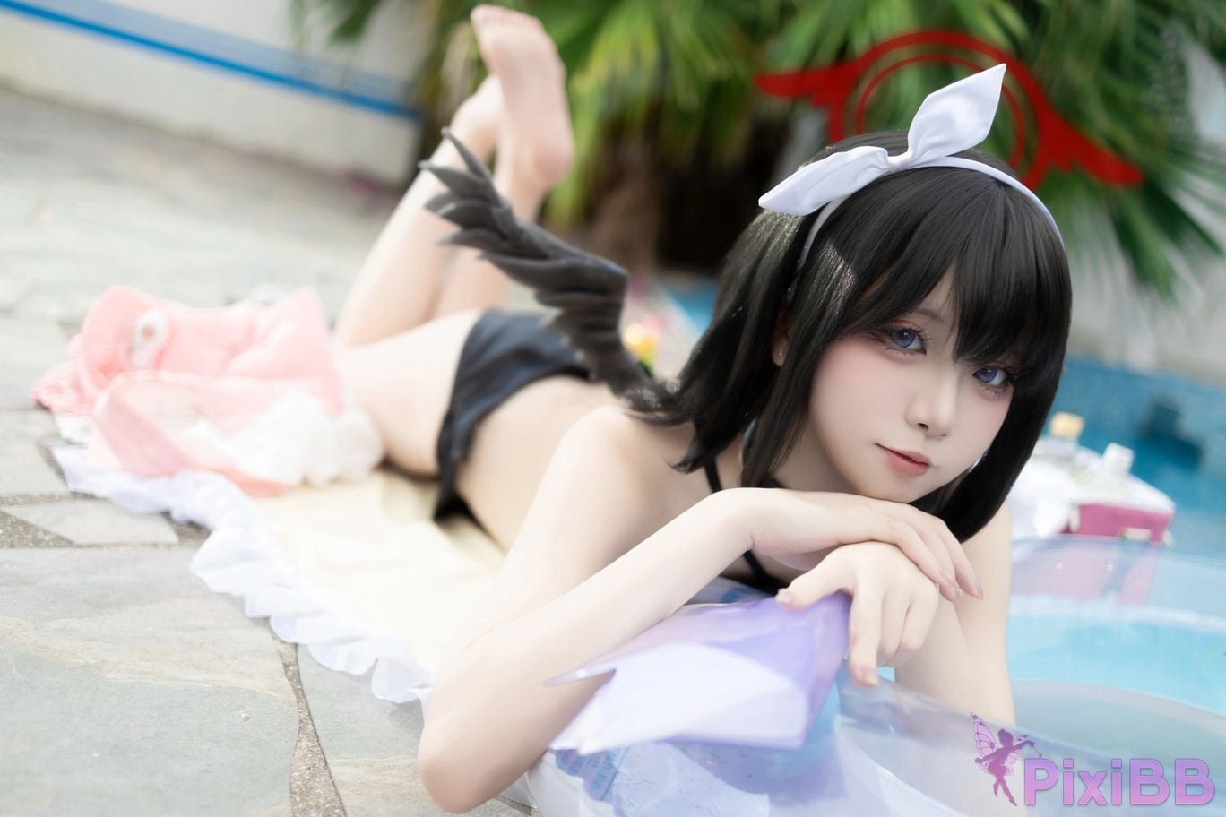 Cosplayer Zhiyue Etsu ko Blue Archive Seizan Mashiro swimsuit PixiBB.COM 028