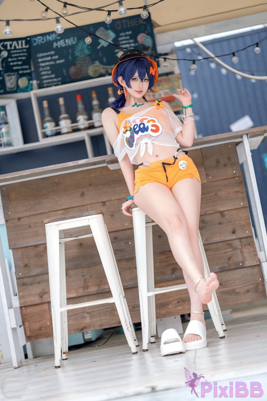 Cosplayer trace back sukki Zenless Zone Zero bell swimsuit PixiBB.COM 004