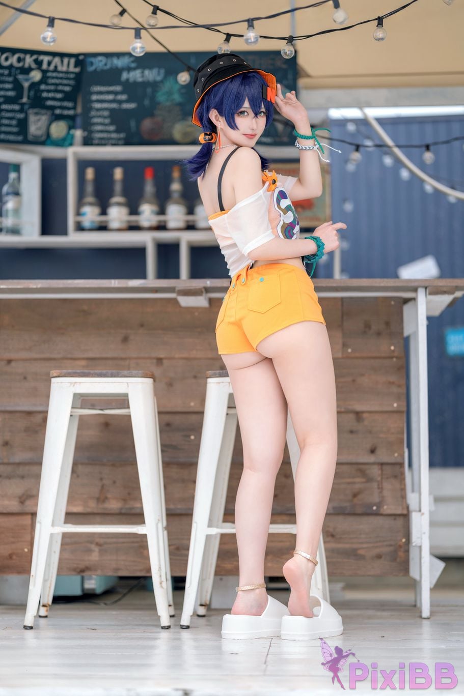 Cosplayer trace back sukki Zenless Zone Zero bell swimsuit PixiBB.COM 006