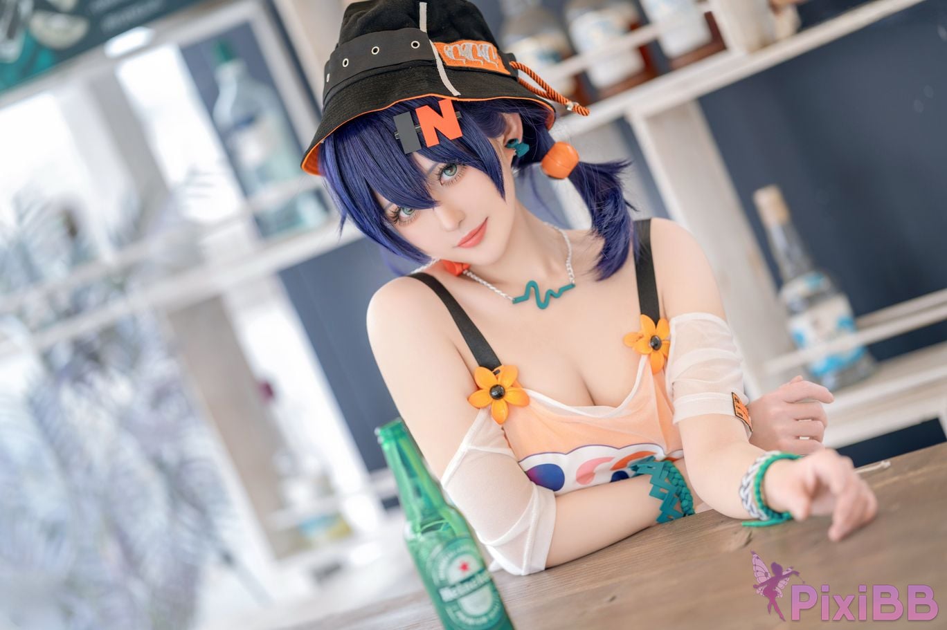 Cosplayer trace back sukki Zenless Zone Zero bell swimsuit PixiBB.COM 007