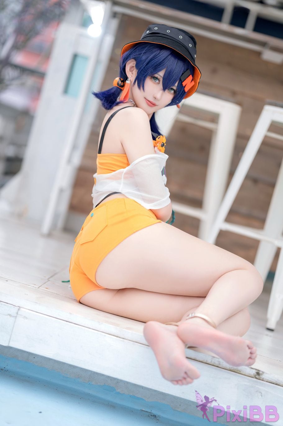 Cosplayer trace back sukki Zenless Zone Zero bell swimsuit PixiBB.COM 008