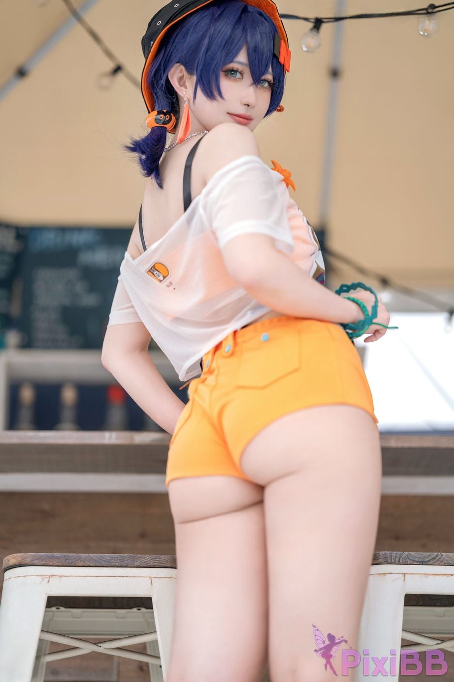 Cosplayer trace back sukki Zenless Zone Zero bell swimsuit PixiBB.COM 010