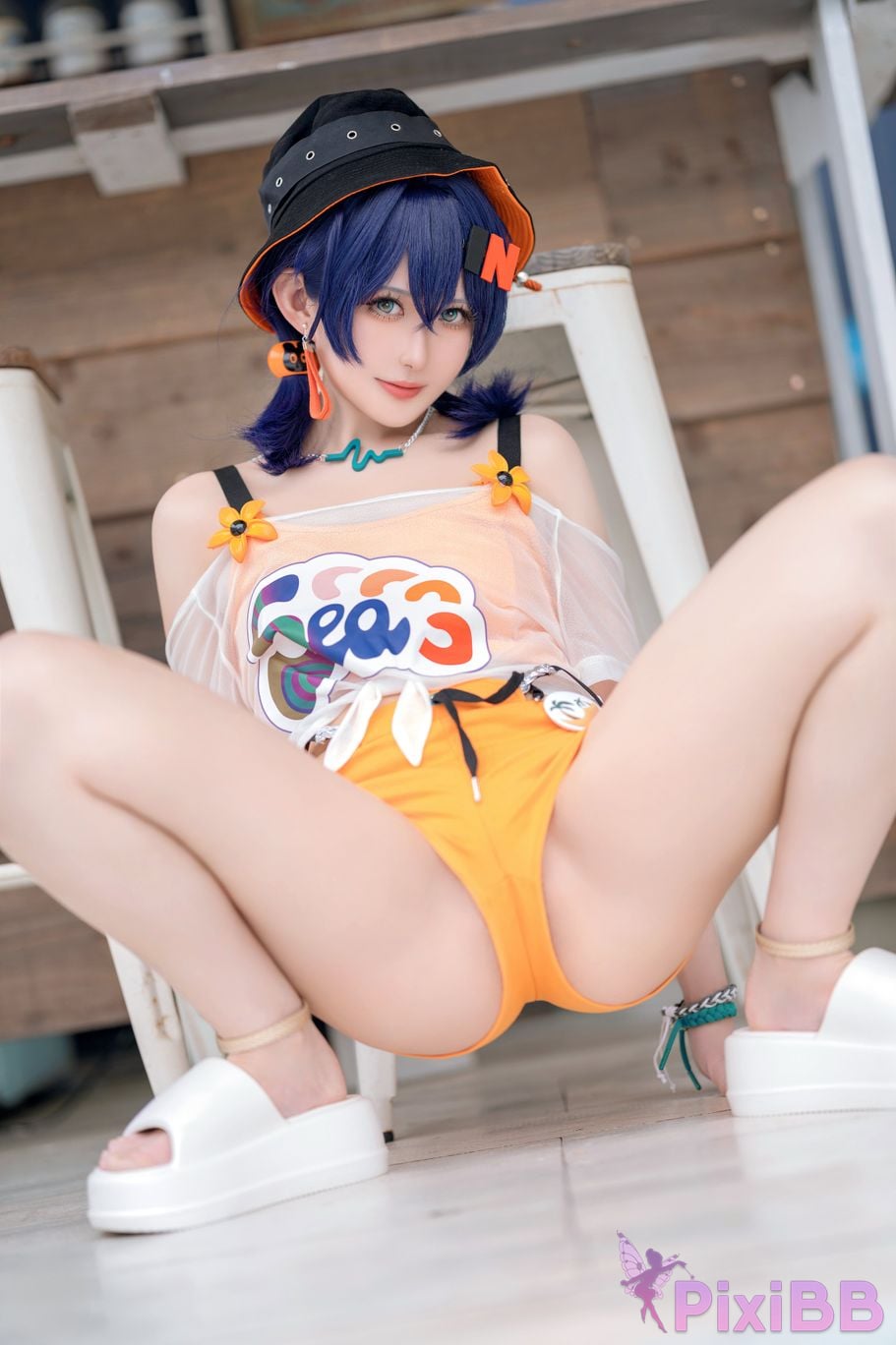 Cosplayer trace back sukki Zenless Zone Zero bell swimsuit PixiBB.COM 012