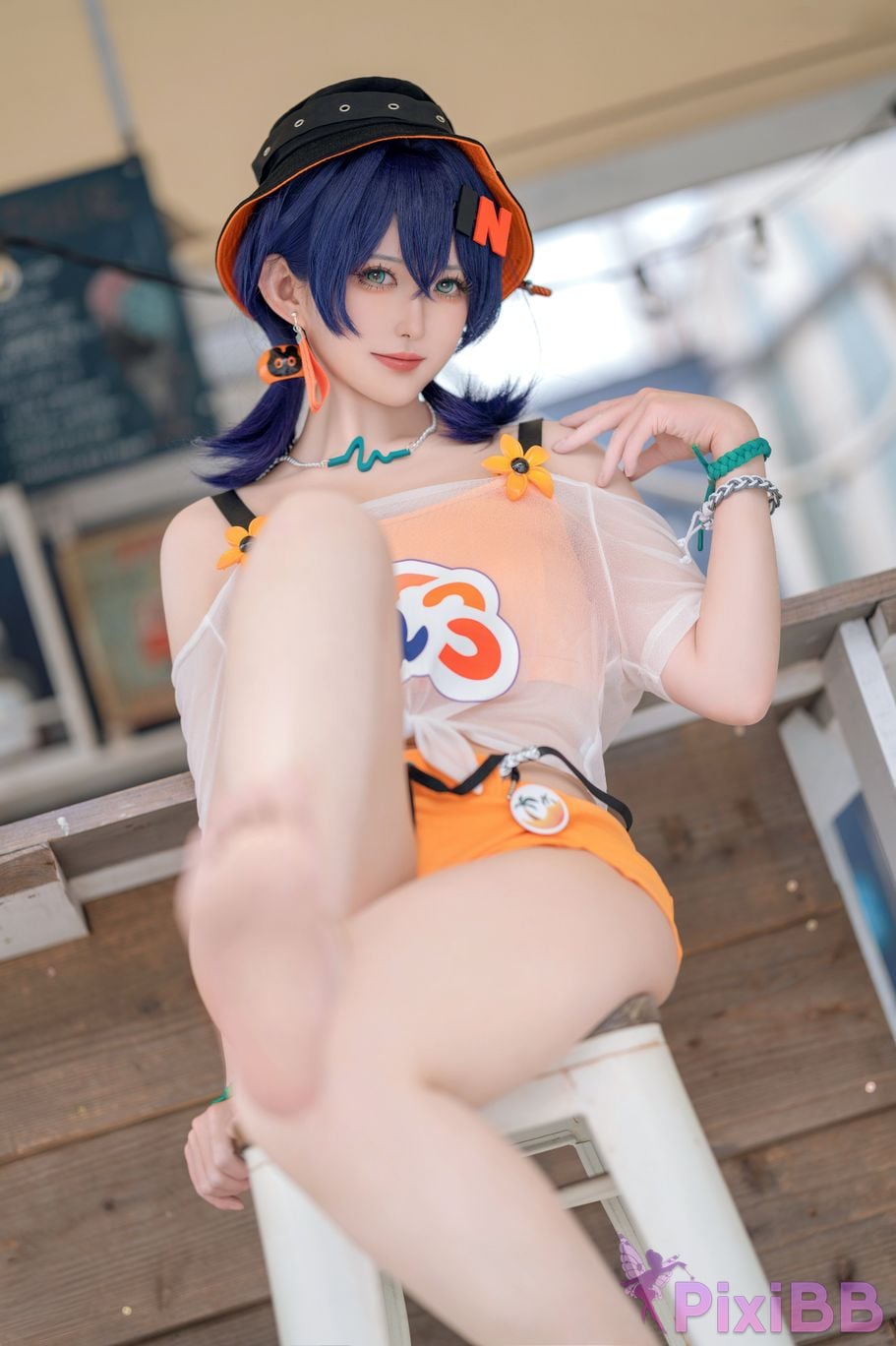 Cosplayer trace back sukki Zenless Zone Zero bell swimsuit PixiBB.COM 014