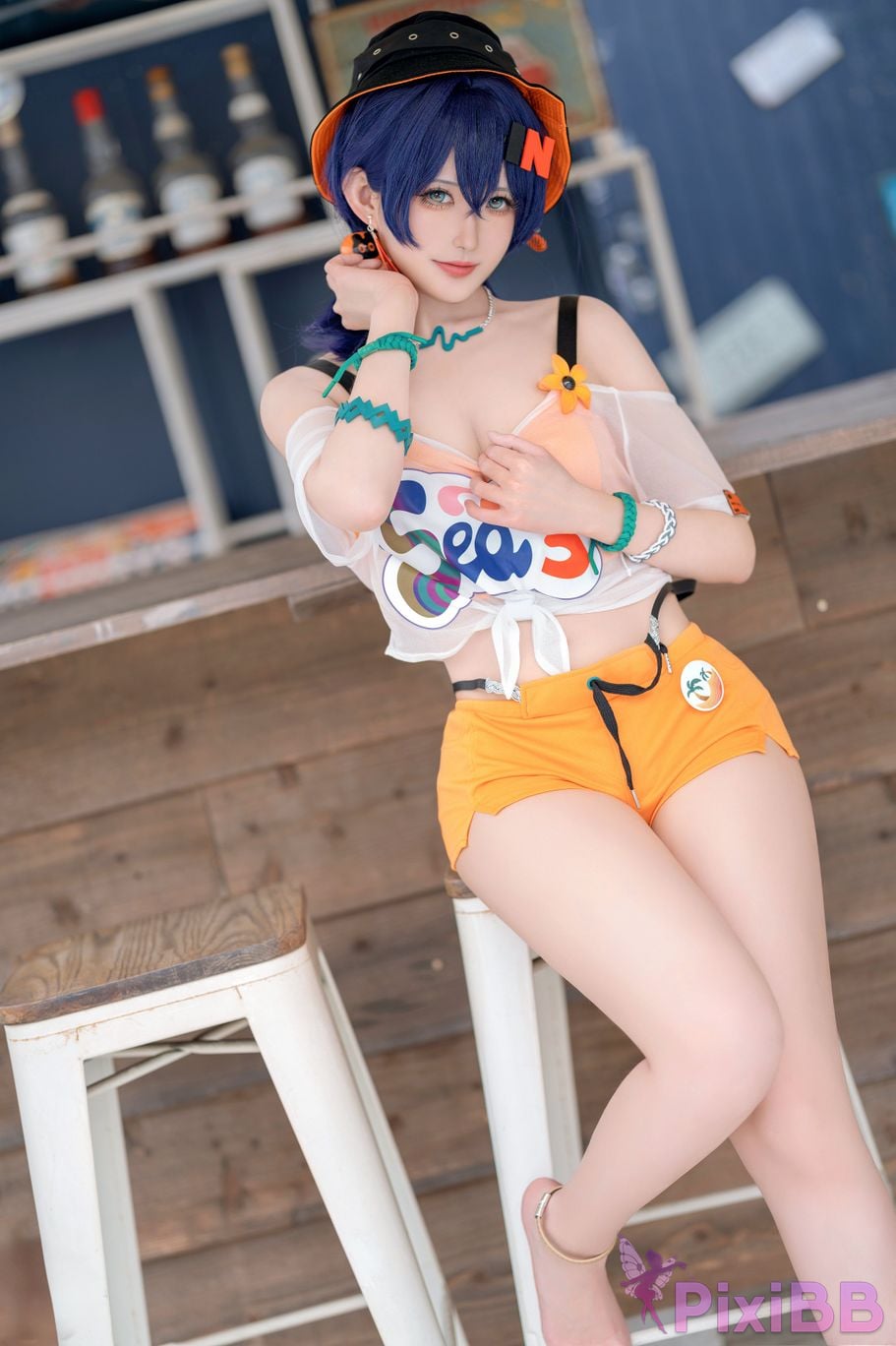 Cosplayer trace back sukki Zenless Zone Zero bell swimsuit PixiBB.COM 020