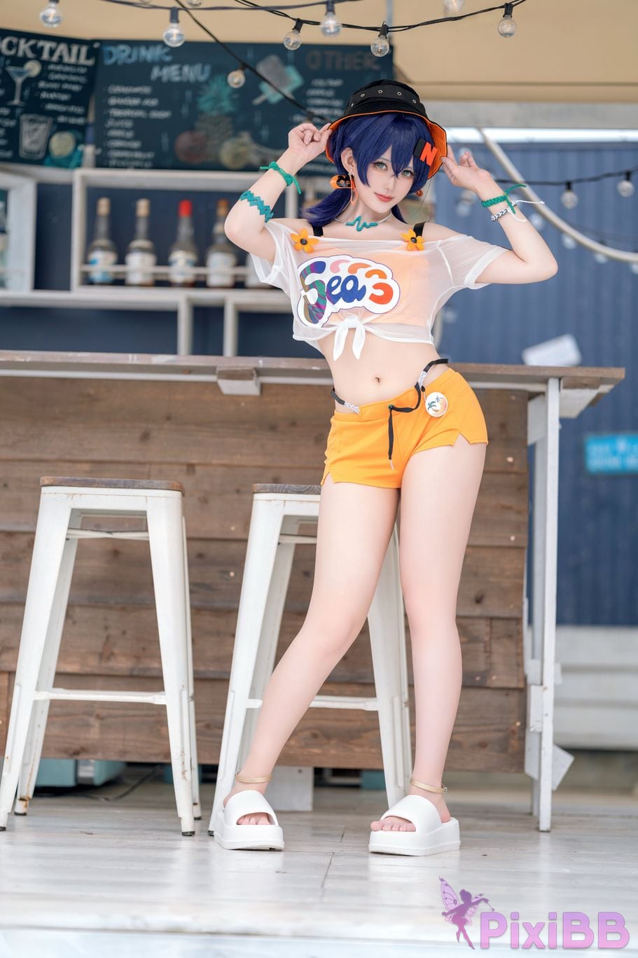 Cosplayer trace back sukki Zenless Zone Zero bell swimsuit PixiBB.COM 021