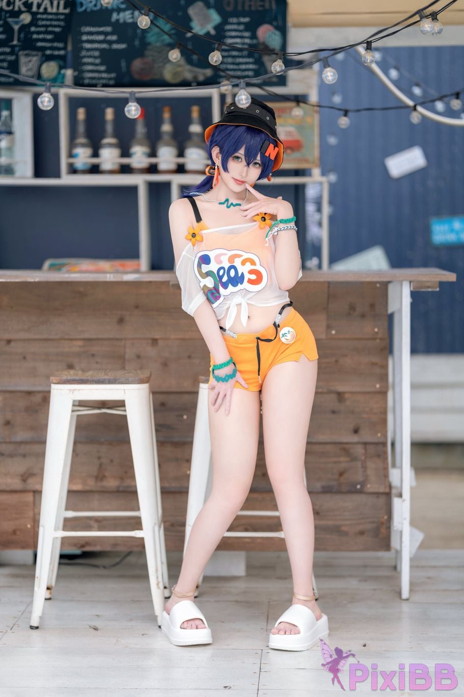 Cosplayer trace back sukki Zenless Zone Zero bell swimsuit PixiBB.COM 022
