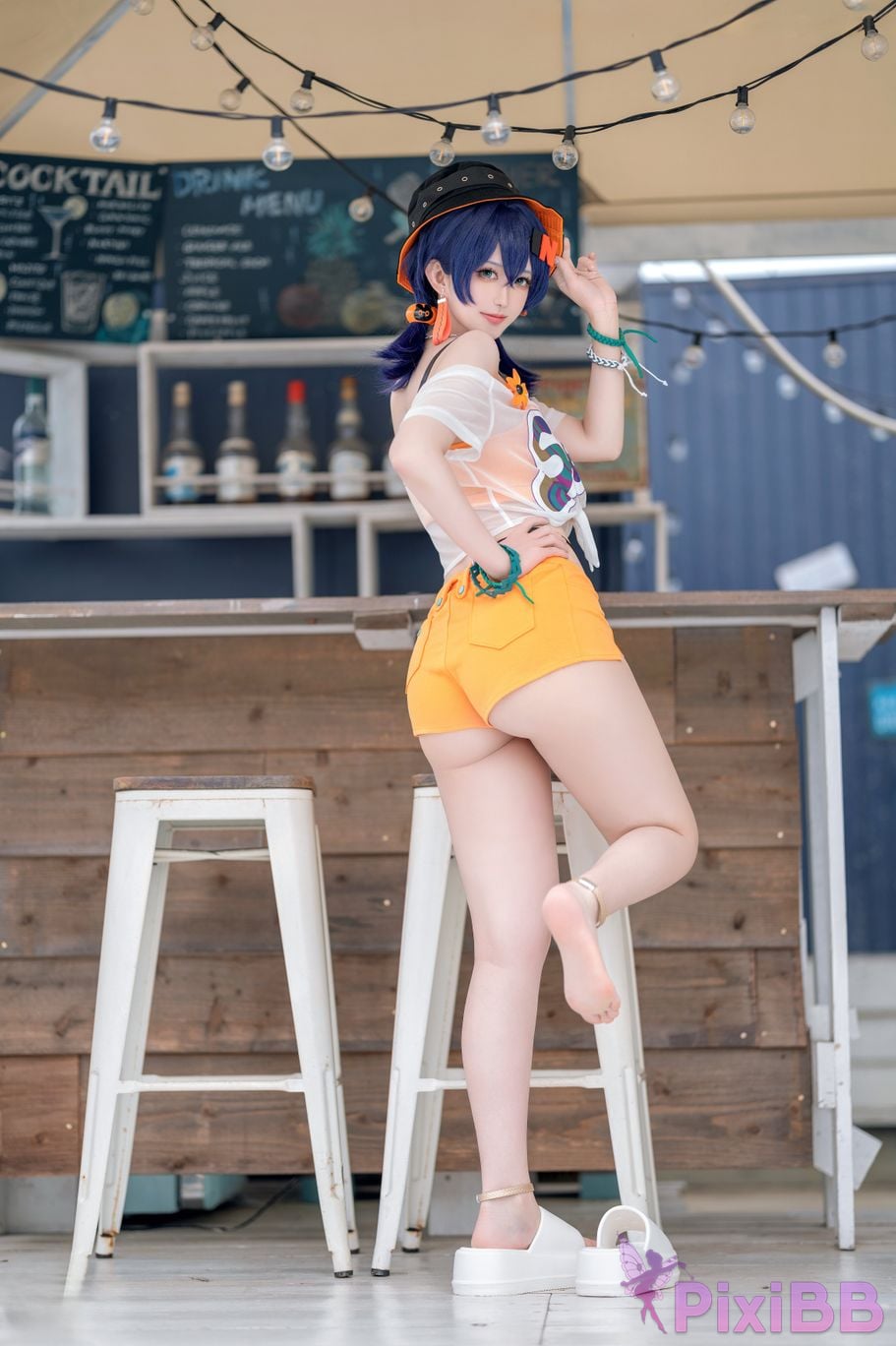 Cosplayer trace back sukki Zenless Zone Zero bell swimsuit PixiBB.COM 023