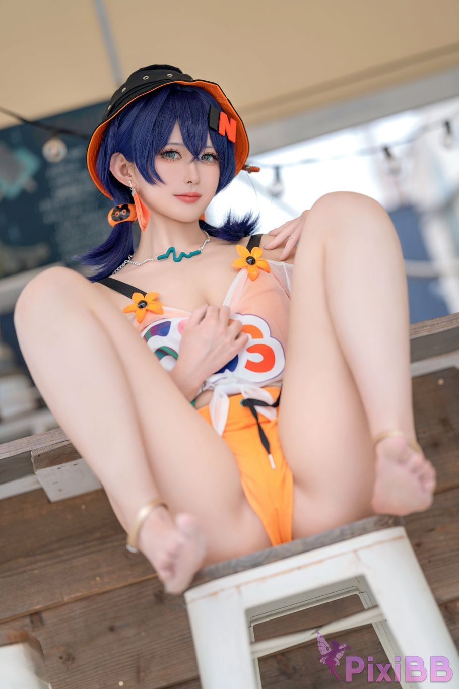 Cosplayer trace back sukki Zenless Zone Zero bell swimsuit PixiBB.COM 024