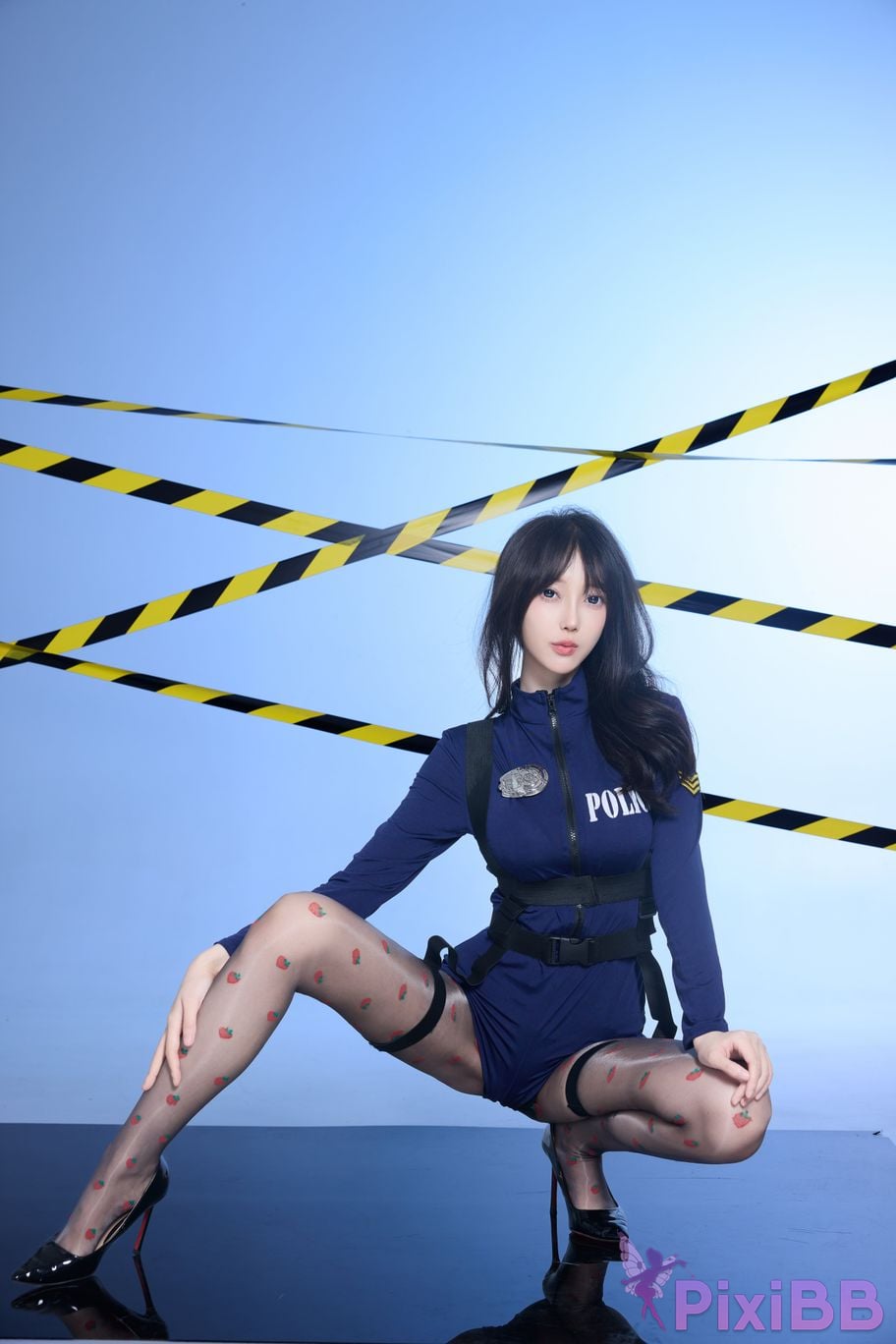 No watermark for in app purchases Yueer Yue er XIUREN Model Blue sexy uniform PixiBB.COM 021