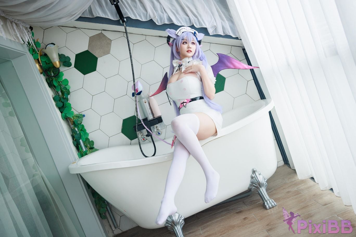 Cosplayer A Xuexue Genshin Carved succubus nurse PixiBB.COM 002