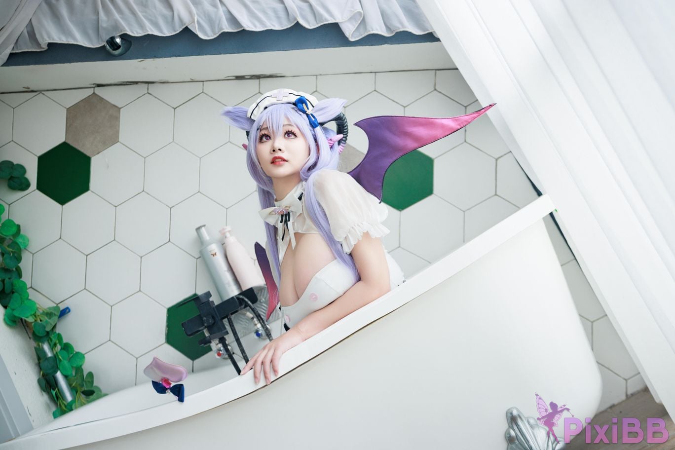Cosplayer A Xuexue Genshin Carved succubus nurse PixiBB.COM 042