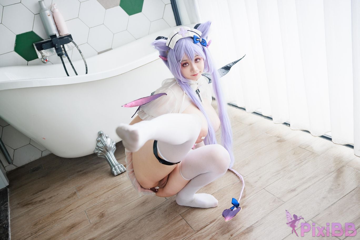 Cosplayer A Xuexue Genshin Carved succubus nurse PixiBB.COM 087