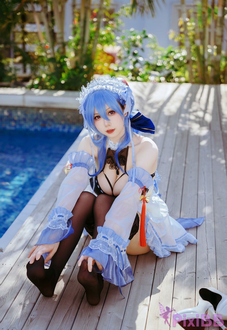 Cosplayer Last night 787 Genshin Ganyu fan maid PixiBB.COM 002