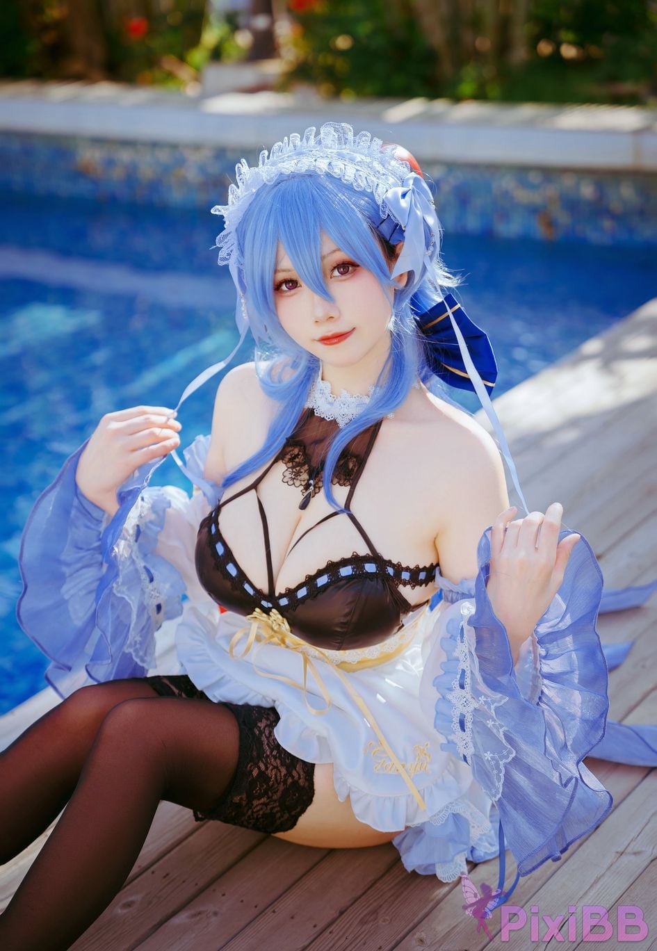 Cosplayer Last night 787 Genshin Ganyu fan maid PixiBB.COM 004