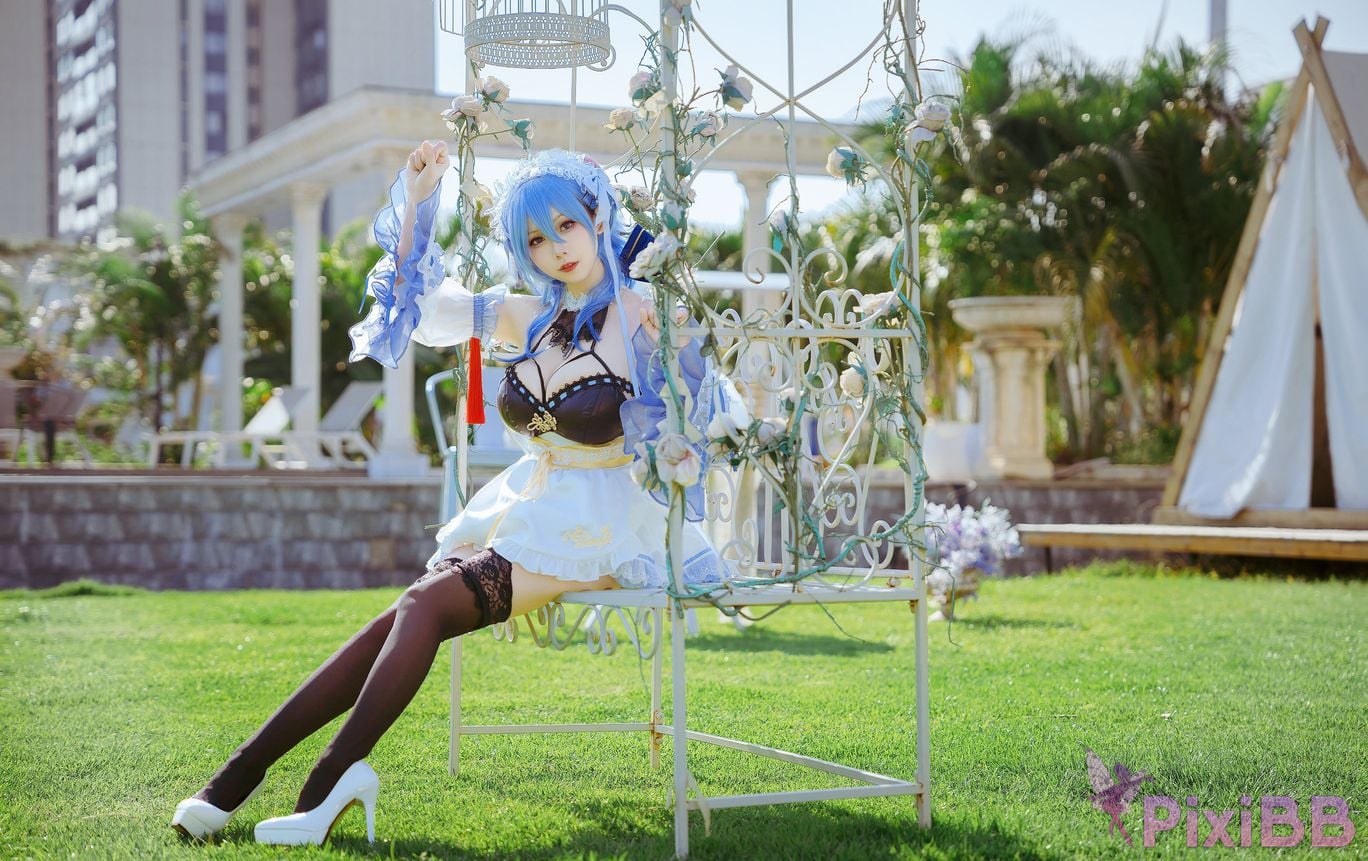 Cosplayer Last night 787 Genshin Ganyu fan maid PixiBB.COM 010