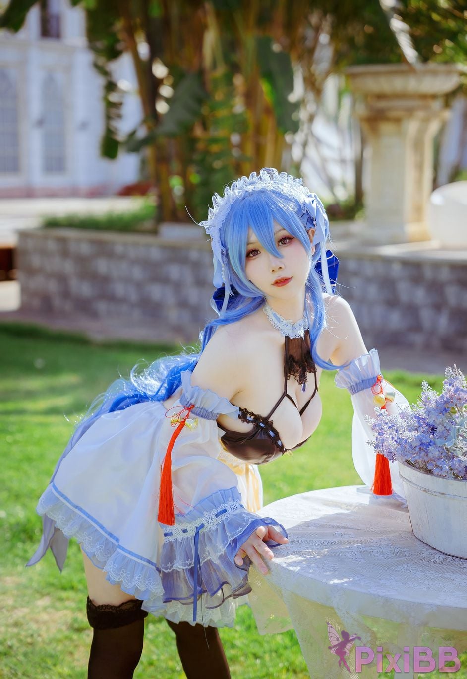 Cosplayer Last night 787 Genshin Ganyu fan maid PixiBB.COM 013