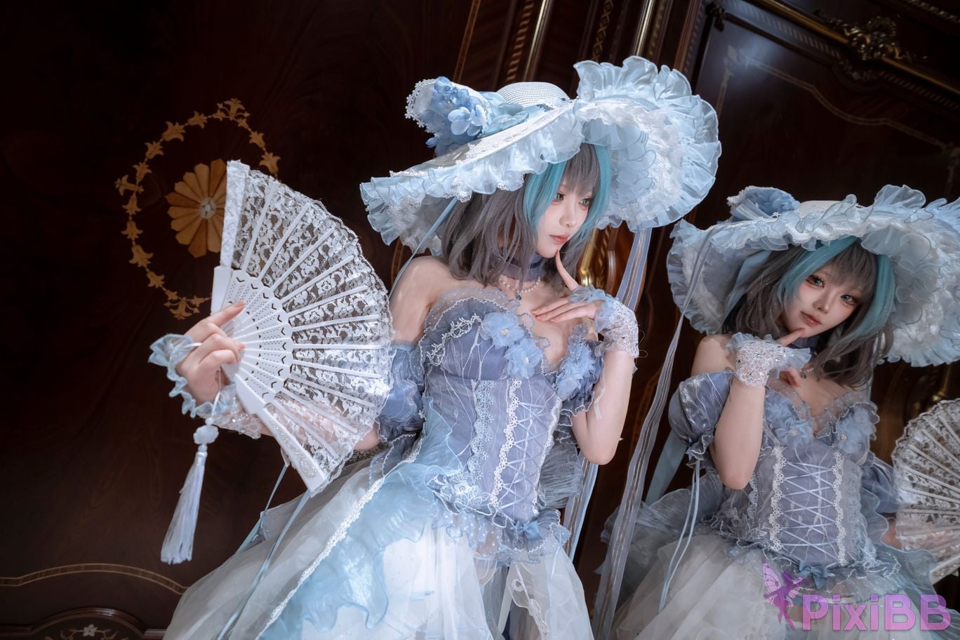 Cosplayer Tsuki Yueyin Cheshire scrapped manuscript PixiBB.COM 026