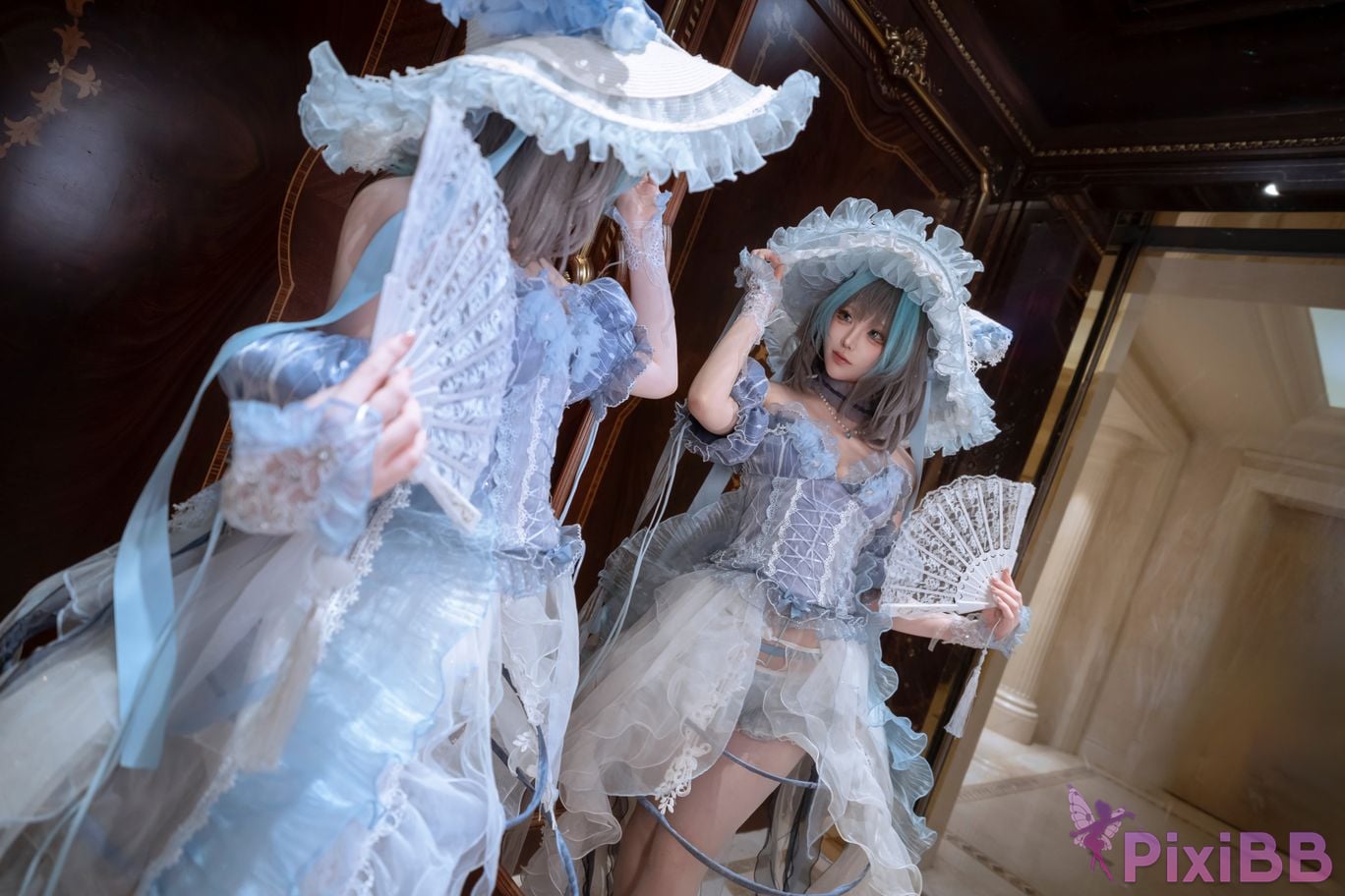 Cosplayer Tsuki Yueyin Cheshire scrapped manuscript PixiBB.COM 042