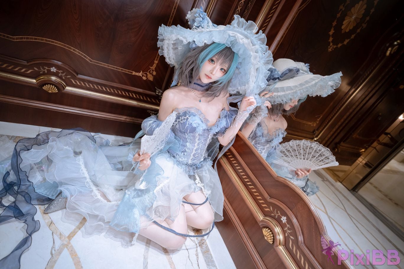 Cosplayer Tsuki Yueyin Cheshire scrapped manuscript PixiBB.COM 049