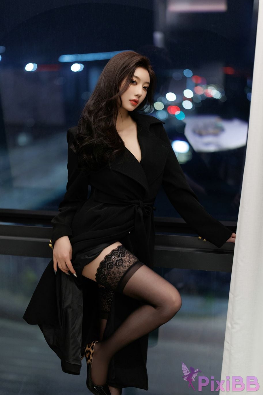 No watermark for in app purchases Yang Chenchen Yome XIUREN Model Black erotic lingerie PixiBB.COM 006