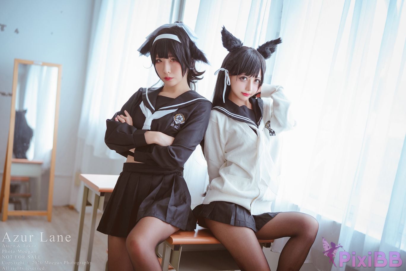 Coser Rinka and Shiina Kurumi Azur Lane Sailor Suit PixiBB.COM 001