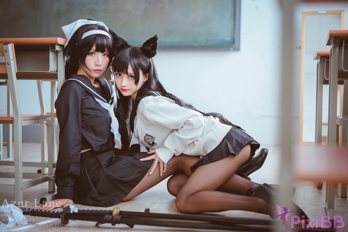 Coser Rinka and Shiina Kurumi Azur Lane Sailor Suit PixiBB.COM 006