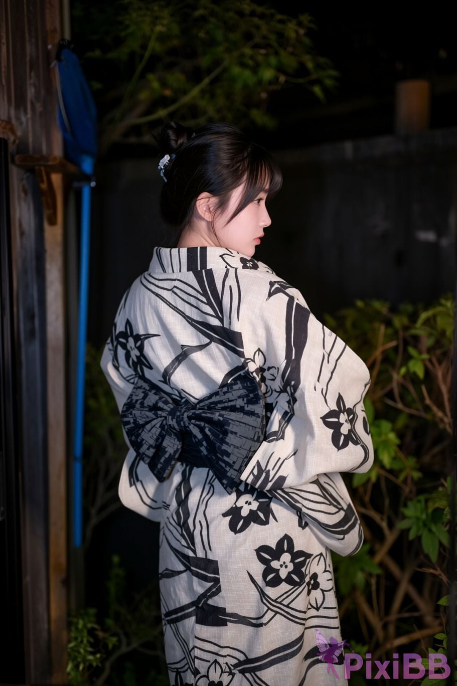 AI Enhanced BLUECAKE Lee Ahrin KIMONO PixiBB.COM 060