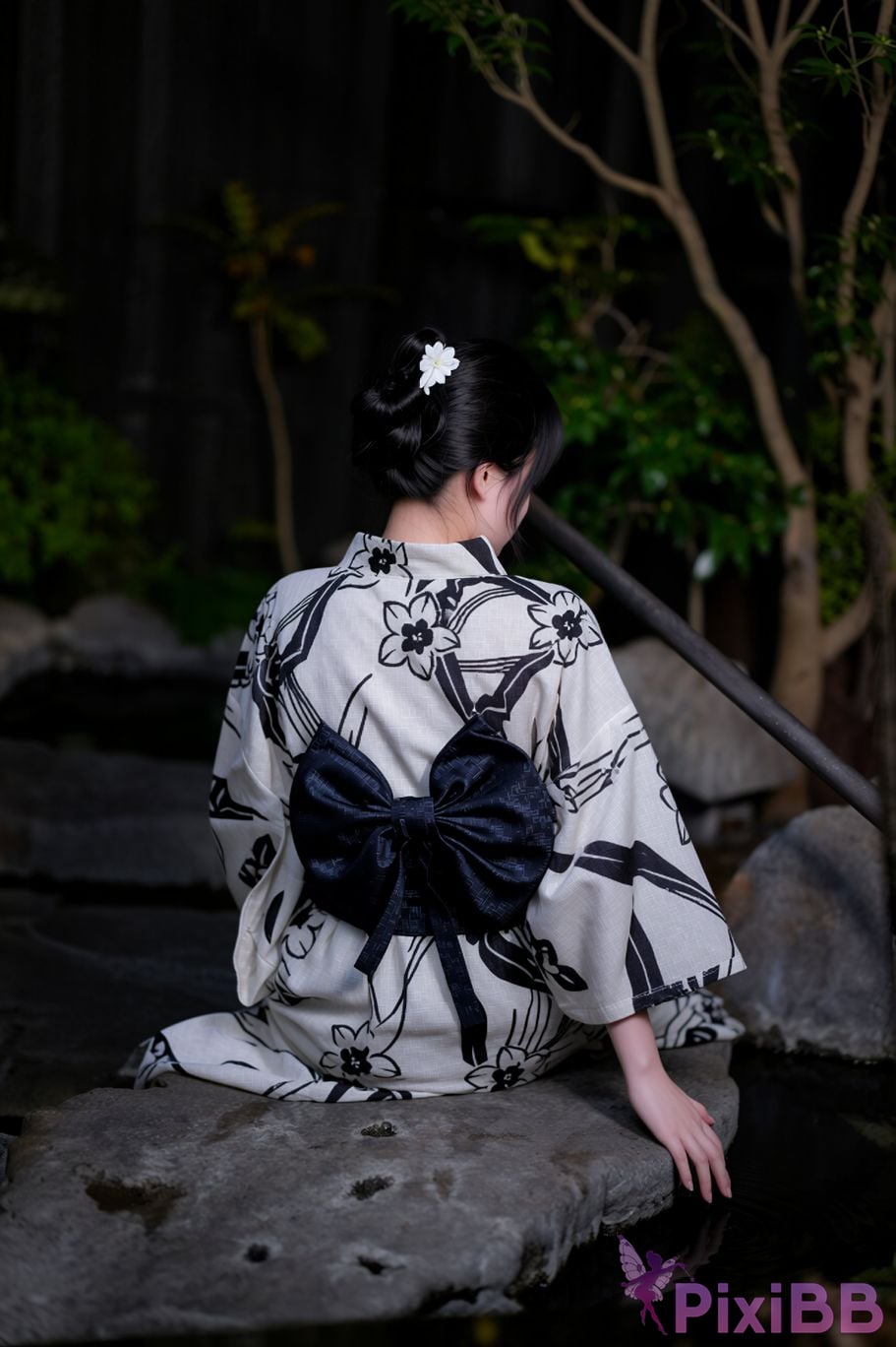 AI Enhanced BLUECAKE Lee Ahrin KIMONO PixiBB.COM 065