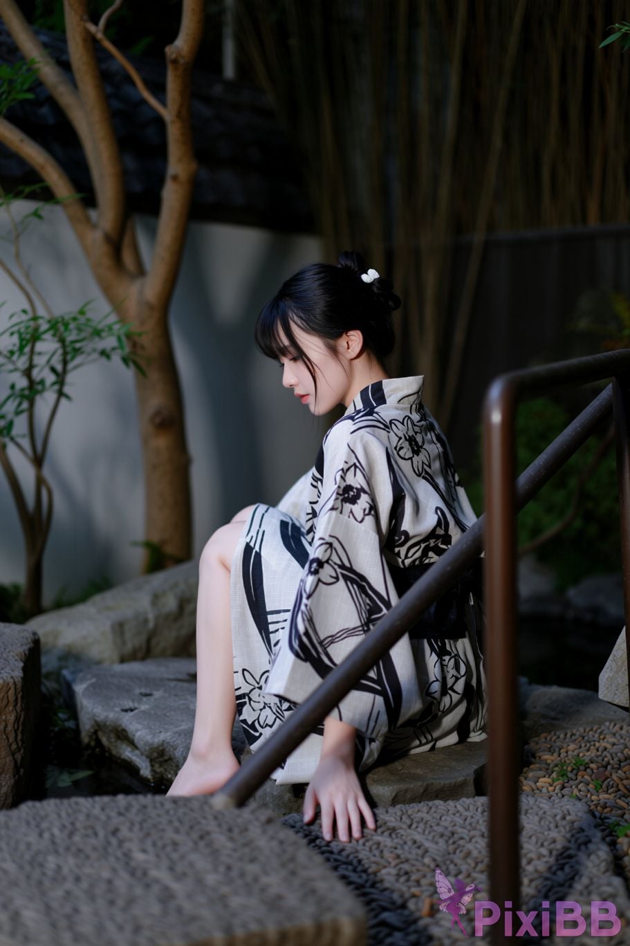 AI Enhanced BLUECAKE Lee Ahrin KIMONO PixiBB.COM 066