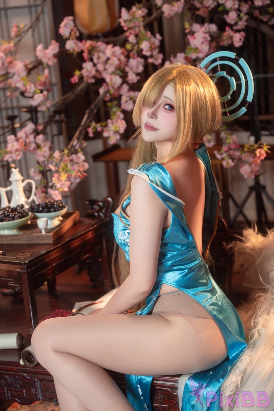 Cosplayer meow lock Asuna cheongsam PixiBB.COM 020