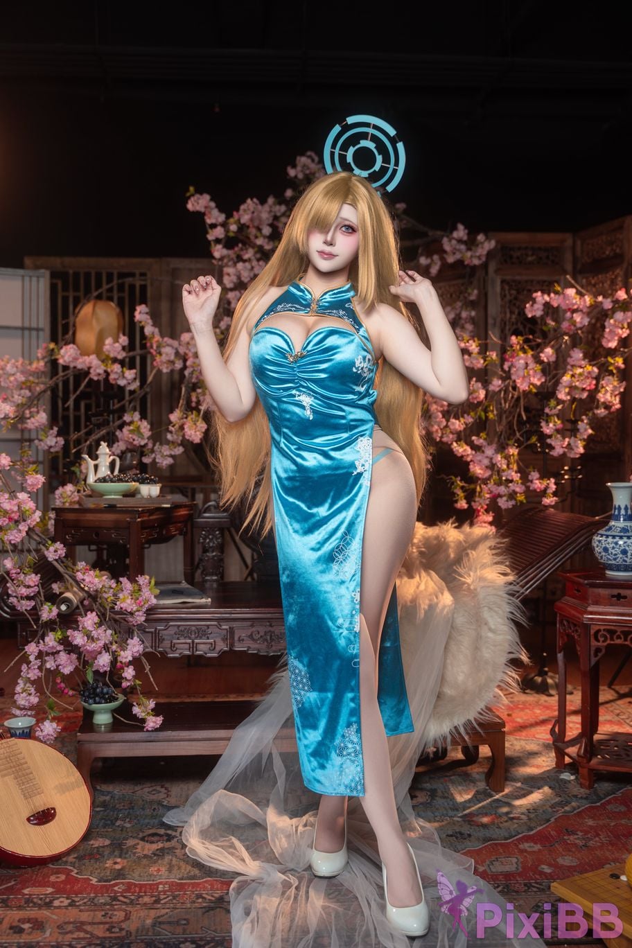 Cosplayer meow lock Asuna cheongsam PixiBB.COM 023