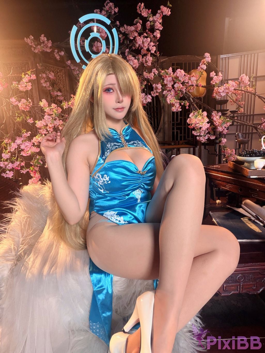 Cosplayer meow lock Asuna cheongsam PixiBB.COM 090